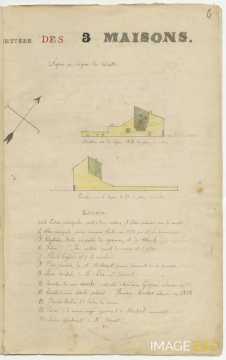 Plan de l'église des Trois-Maisons en 1840 (manuscrit Morius 77)